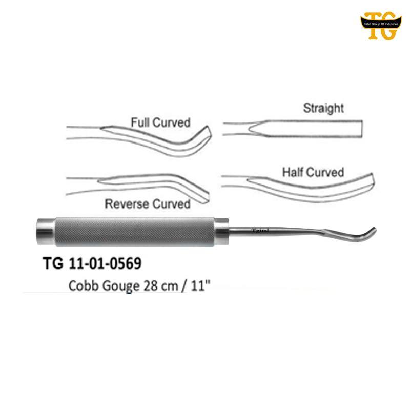 Cobb Gouge, orthopedic instruments, TGI's own catalog photograph