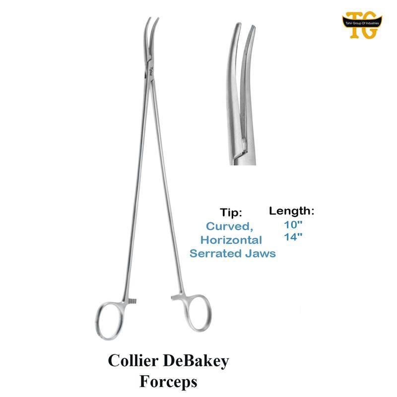 Collier DeBakey Forceps, surgical instruments, TGI's own catalog photograph