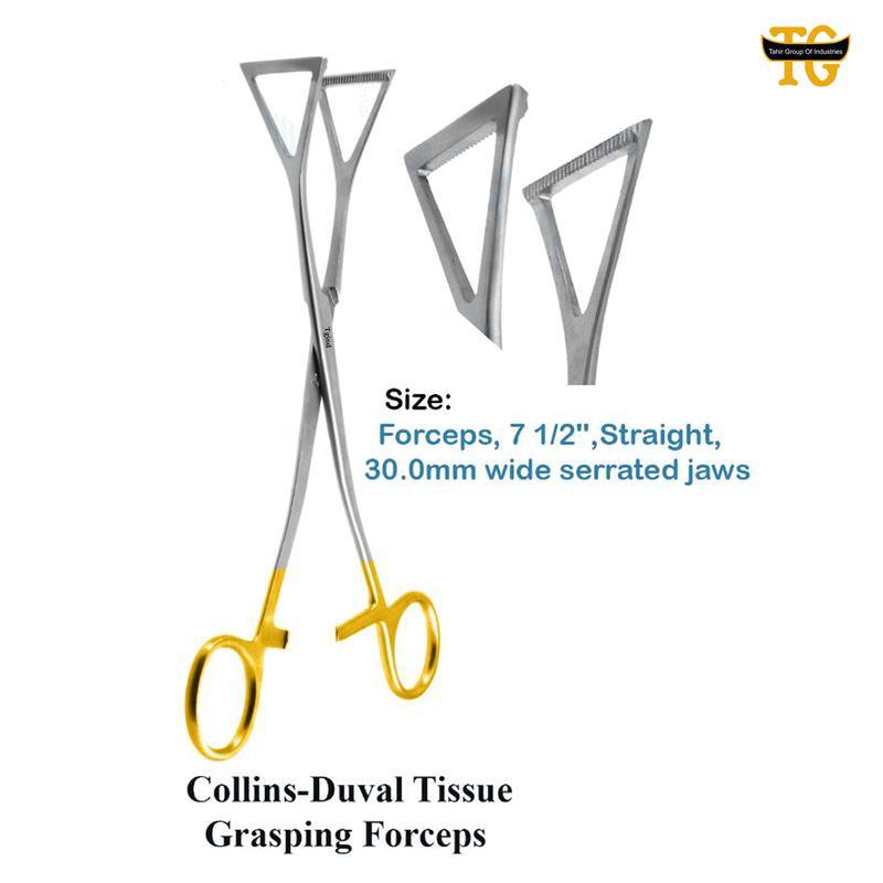 Collins-Duval Tissue Grasping Forceps, surgical instruments, TGI's own catalog photograph