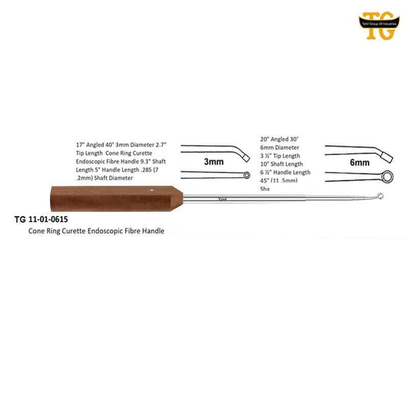 Cone Ring Curette Endoscopic Fiber Handle, orthopedic instruments, TGI's own catalog photograph