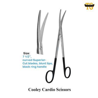 Cooley Cardio Scissors, surgical instruments, TGI's own catalog photograph