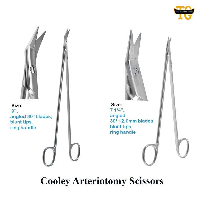 Cooley Arteriotomy Scissors, surgical instruments, TGI's own catalog photograph