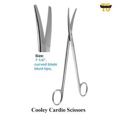 Cooley Cardiovascular Scissors, surgical instruments, TGI's own catalog photograph