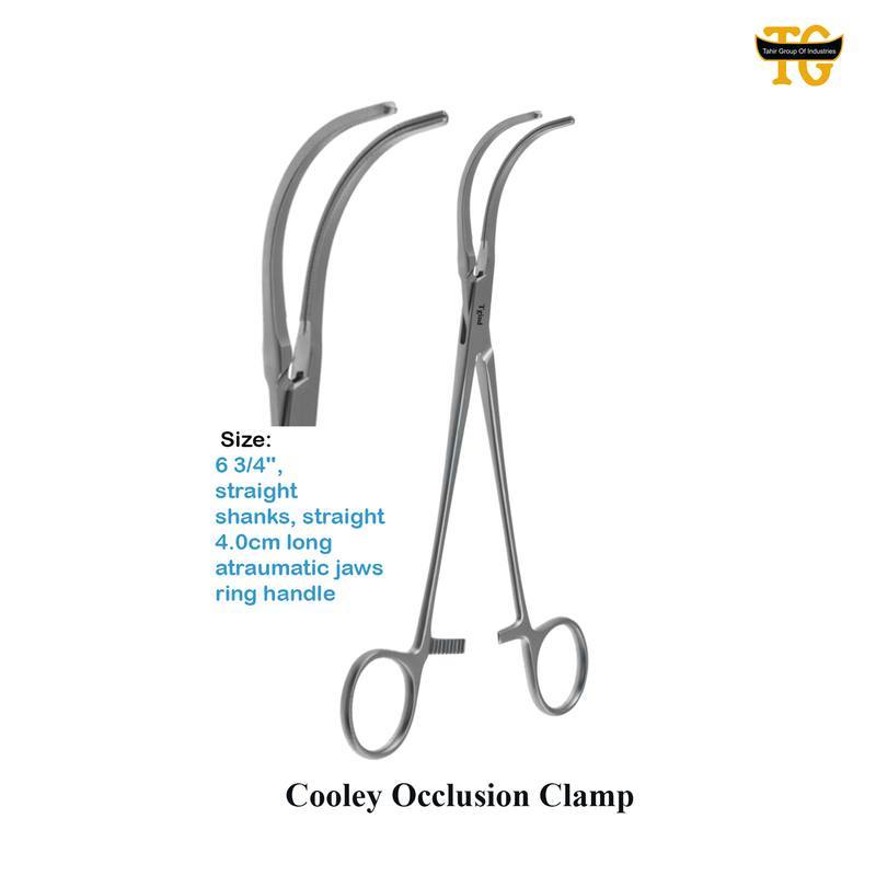 Cooley Occlusion Clamp, surgical instruments, TGI's own catalog photograph