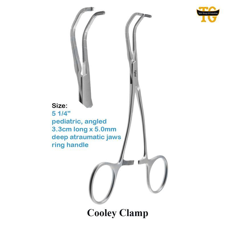 Cooley Clamp, surgical instruments, TGI's own catalog photograph