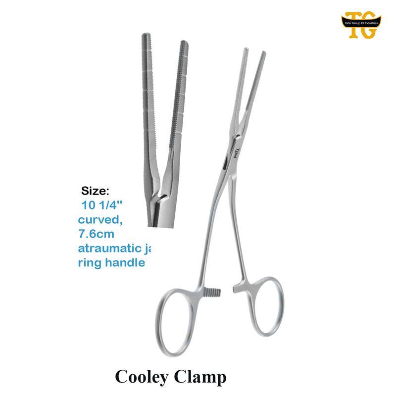 Cooley Clamp, surgical instruments, TGI's own catalog photograph
