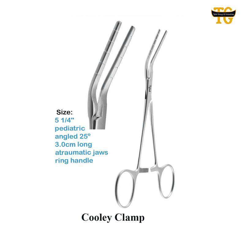 Cooley Clamp, surgical instruments, TGI's own catalog photograph