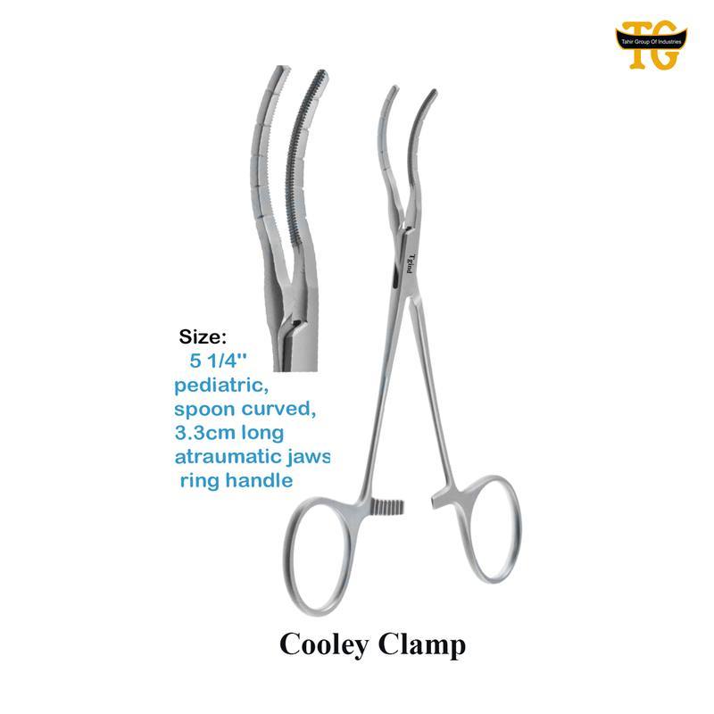 Cooley Clamp, surgical instruments, TGI's own catalog photograph
