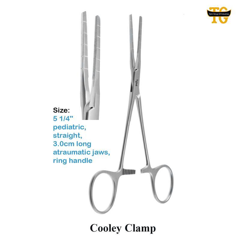 Cooley Clamp, surgical instruments, TGI's own catalog photograph