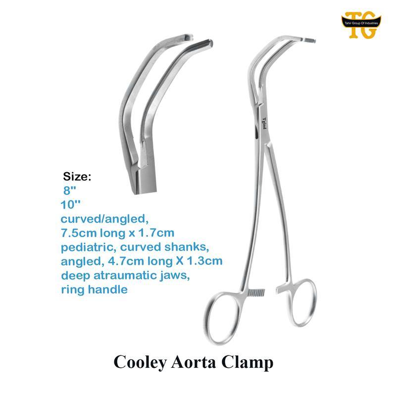 Cooley Aorta Clamp, surgical instruments, TGI's own catalog photograph