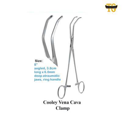Cooley Vena Cava Clamp, surgical instruments, TGI's own catalog photograph