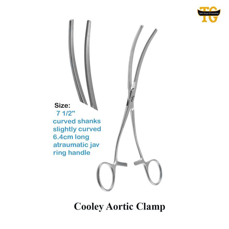 Cooley Clamp, surgical instruments, TGI's own catalog photograph
