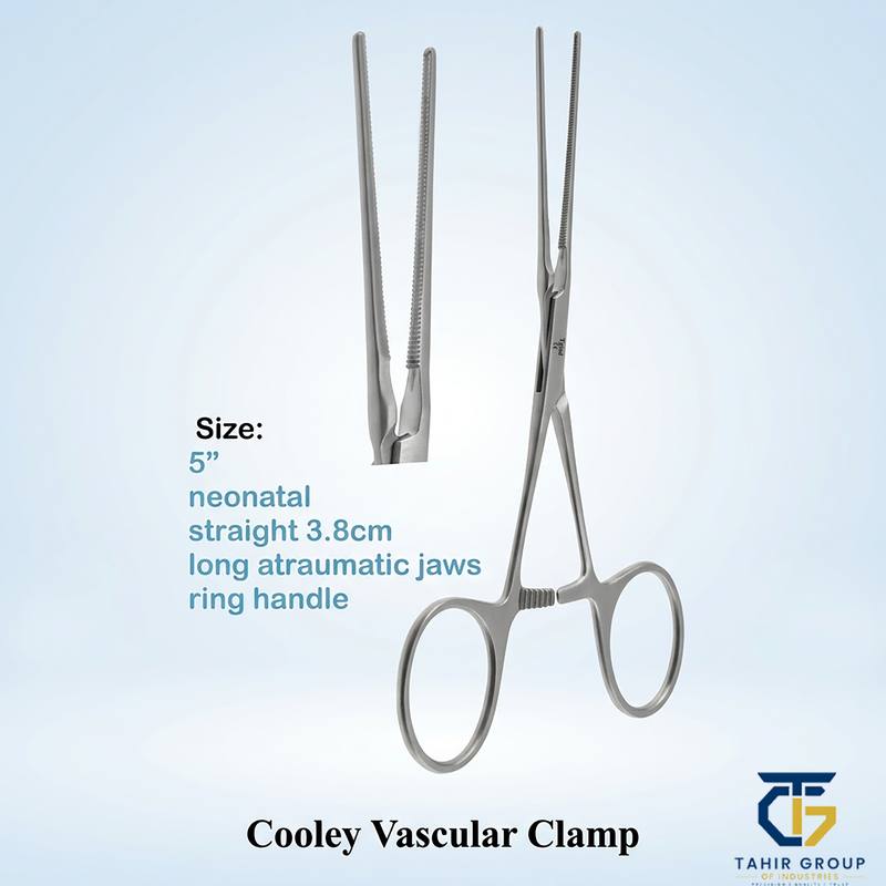 Cooley Vascular Clamp, Neonatal, Straight, surgical instruments, TGI's own catalog photograph