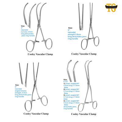 Cooley Vascular Clamp, surgical instruments, TGI's own catalog photograph
