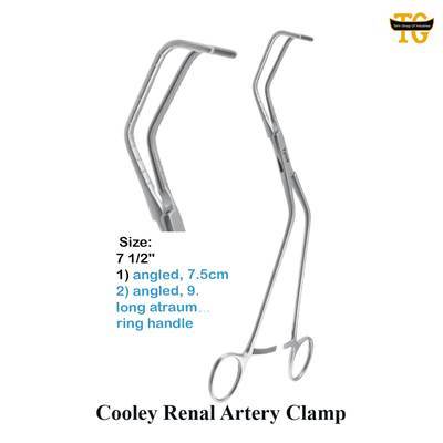 Cooley Renal Artery Clamp, surgical instruments, TGI's own catalog photograph
