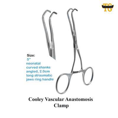 Cooley Vascular Anastomosis Clamp, surgical instruments, TGI's own catalog photograph