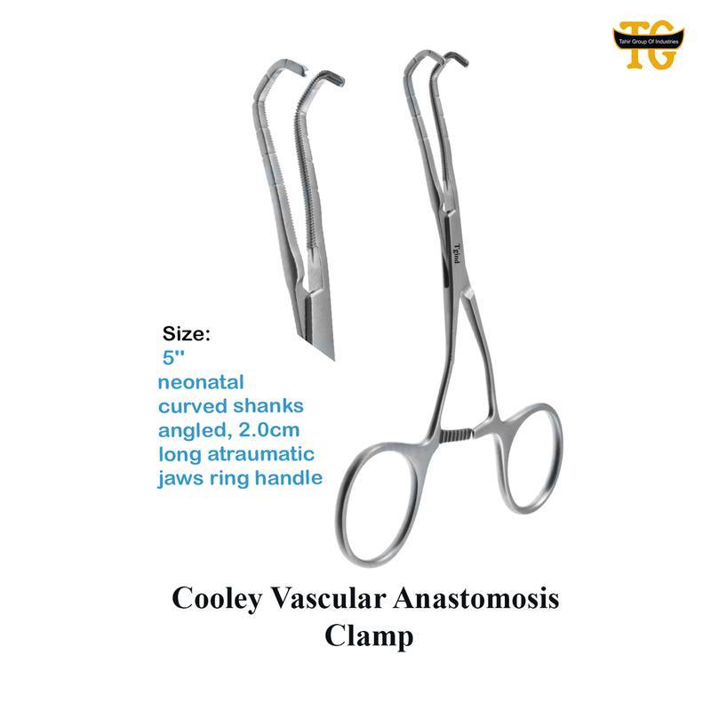 Cooley Vascular Anastomosis Clamp, surgical instruments, TGI's own catalog photograph