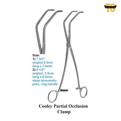 Cooley Partial Occlusion Clamp, surgical instruments, TGI's own catalog photograph