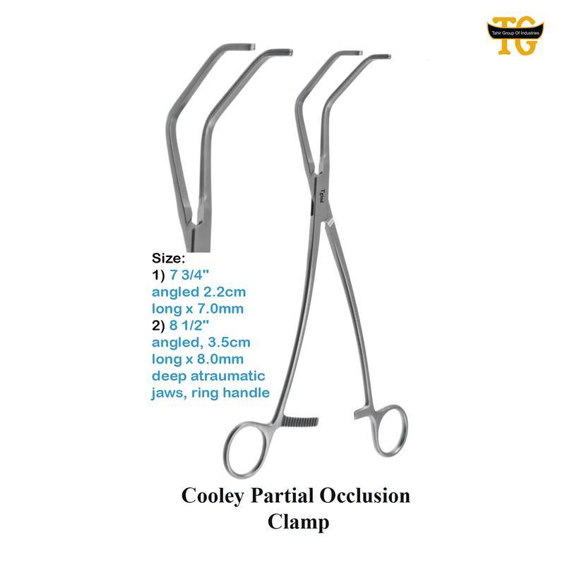 Cooley Partial Occlusion Clamp, surgical instruments, TGI's own catalog photograph