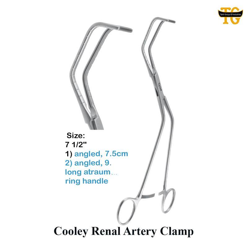 Cooley Renal Artery Clamp, surgical instruments, TGI's own catalog photograph