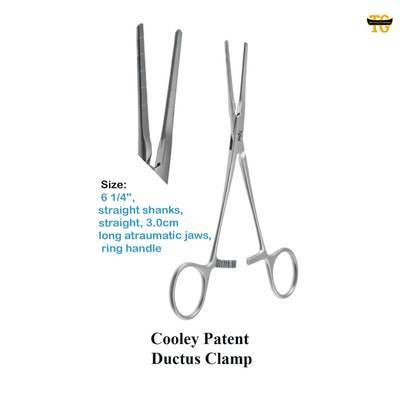 Cooley Patient Clamp, surgical instruments, TGI's own catalog photograph