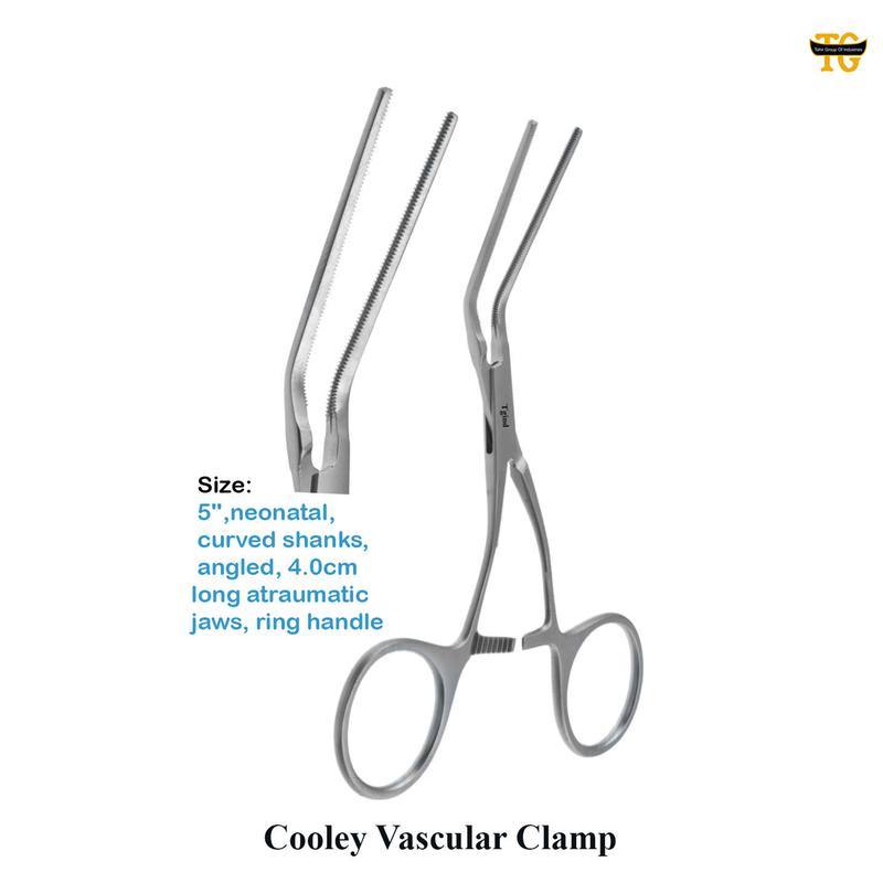 Cooley Vascular Clamp, surgical instruments, TGI's own catalog photograph