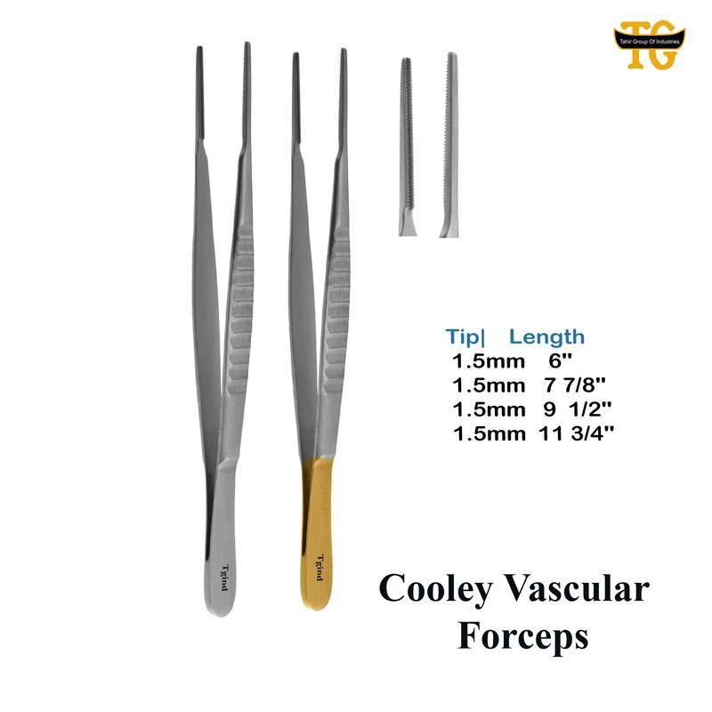Cooley Vascular Forceps, surgical instruments, TGI's own catalog photograph