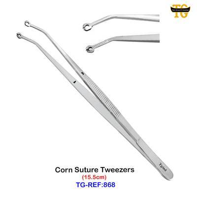 Corn Suture Tweezer, dental instruments, TGI's own catalog photograph