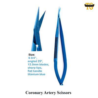 Coronary Artery Scissors, surgical instruments, TGI's own catalog photograph