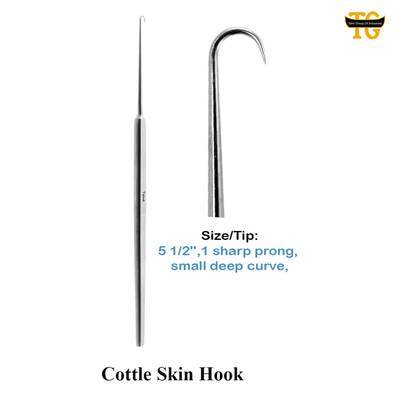 Cottle Skin Hook, surgical instruments, TGI's own catalog photograph