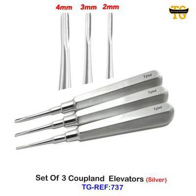 Set Of 3 Coupland Elevators, dental instruments, TGI's own catalog photograph