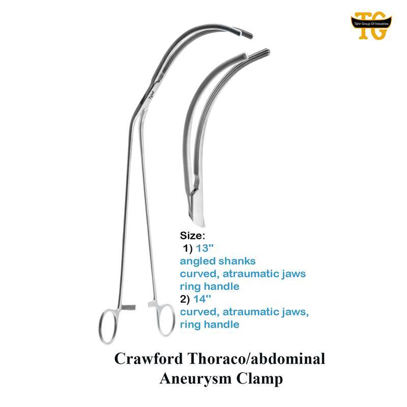 Crawford Thoraco/abdominal Aneurysm Clamp, surgical instruments, TGI's own catalog photograph