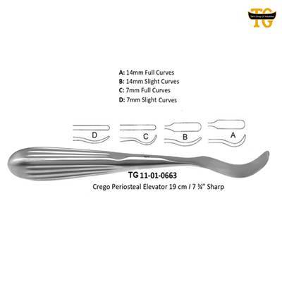Crego Periosteal Elevator, orthopedic instruments, TGI's own catalog photograph