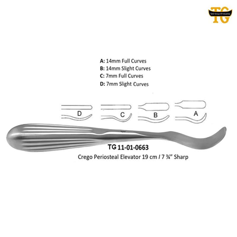 Crego Periosteal Elevator, orthopedic instruments, TGI's own catalog photograph