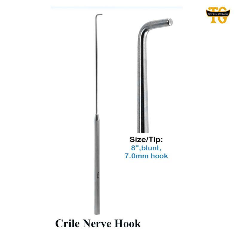 Crile Nerve Hook, surgical instruments, TGI's own catalog photograph