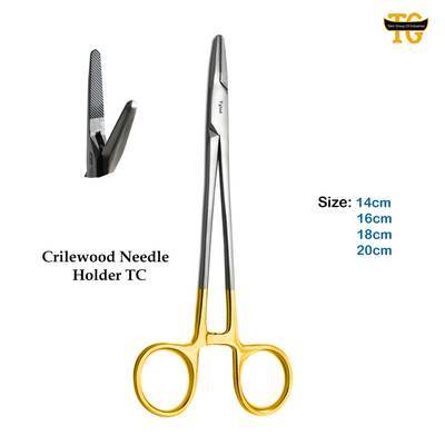 Crilewood Needle Holder TC, surgical instruments, TGI's own catalog photograph