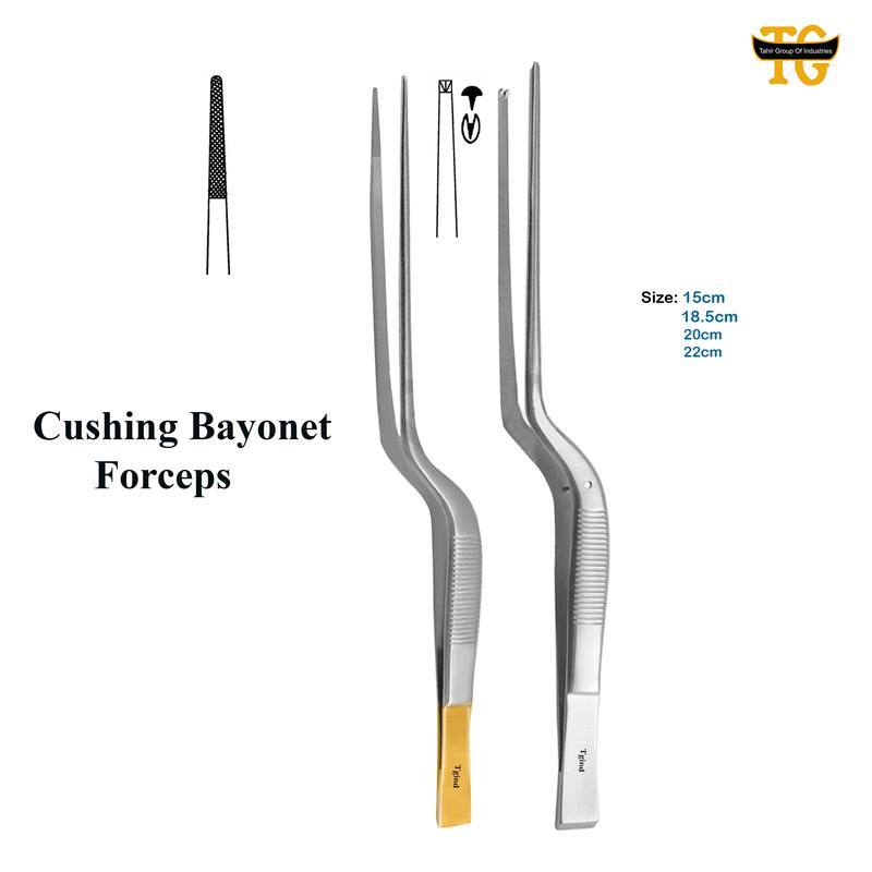 Cushing Bayonet Forceps, surgical instruments, TGI's own catalog photograph