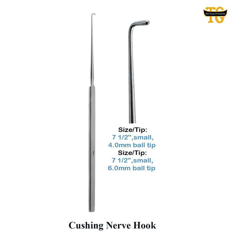 Cushing Nerve Hook, surgical instruments, TGI's own catalog photograph