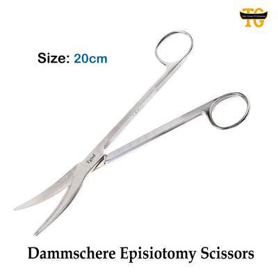 Dammschere Episiotomy Scissors, surgical instruments, TGI's own catalog photograph
