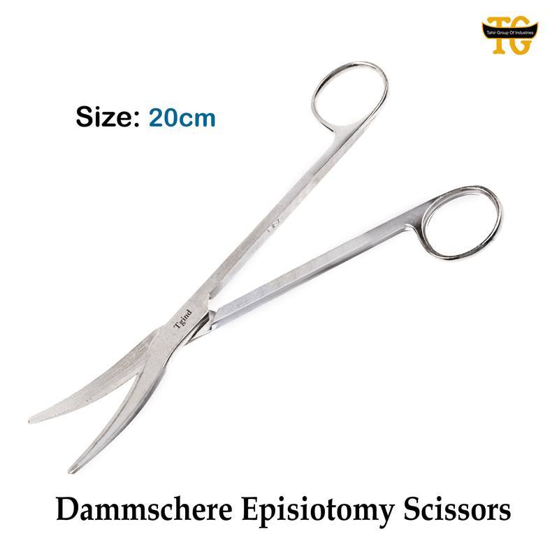 Dammschere Episiotomy Scissors, surgical instruments, TGI's own catalog photograph