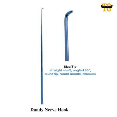Dandy Nerve Hook, surgical instruments, TGI's own catalog photograph
