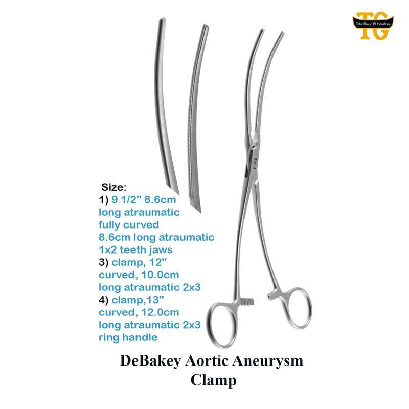 DeBakey Aortic Aneurysm Clamp, surgical instruments, TGI's own catalog photograph