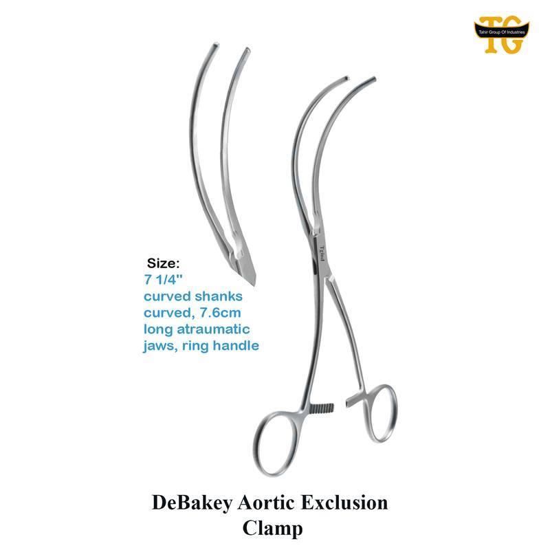 DeBakey Aortic Exclusion Clamp, surgical instruments, TGI's own catalog photograph
