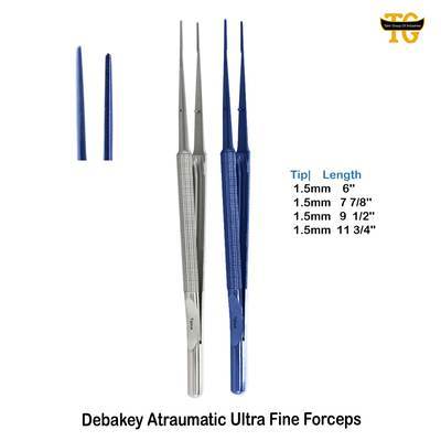 Debakey Autramatic Fine Forceps, surgical instruments, TGI's own catalog photograph