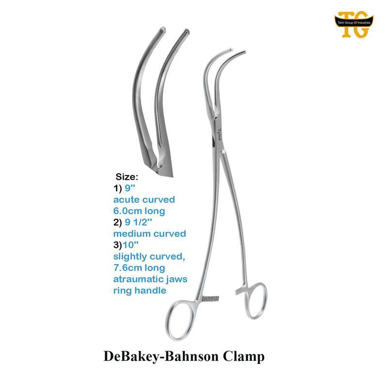 Debakey Bahnson Clamp, surgical instruments, TGI's own catalog photograph