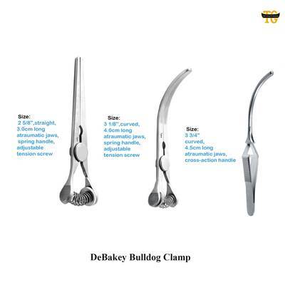 DeBakey Bulldog Clamp, surgical instruments, TGI's own catalog photograph
