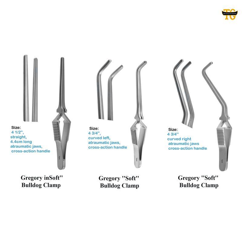 Gregory "Soft" Bulldog Clamp, surgical instruments, TGI's own catalog photograph