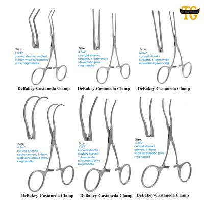 Debakey Castaneda Clamp, surgical instruments, TGI's own catalog photograph