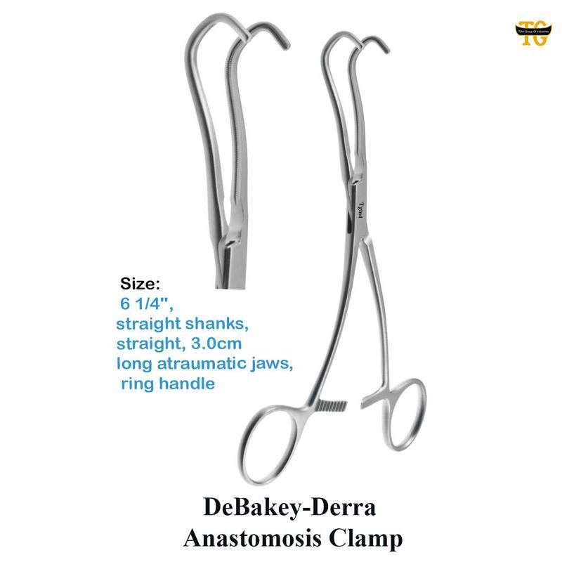 DeBakey-Derra Anastomosis Clamp, surgical instruments, TGI's own catalog photograph
