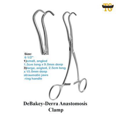 DeBakey-Derra Anastomosis Clamp, surgical instruments, TGI's own catalog photograph